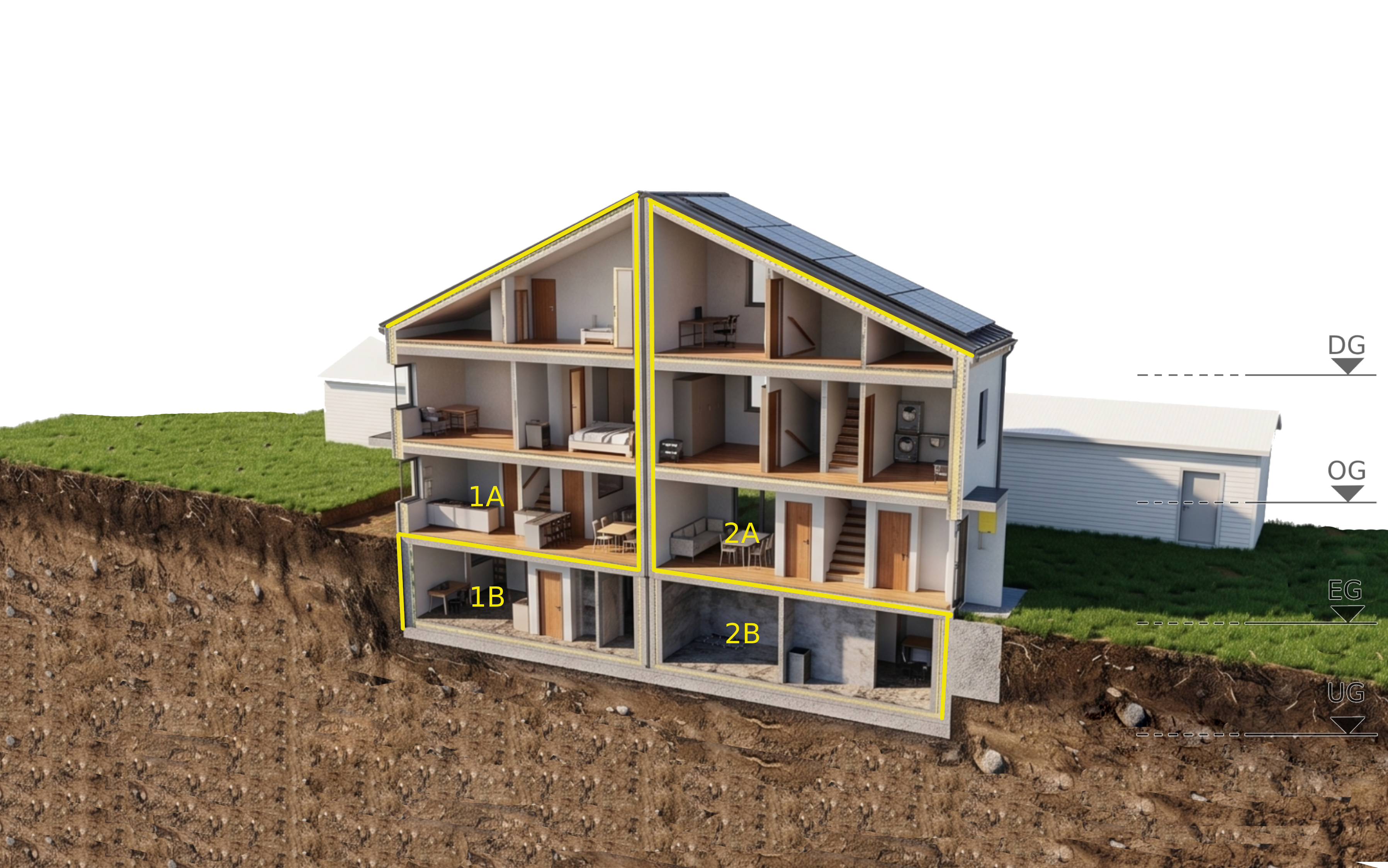 Querschnitt mit Wohnungsnummern